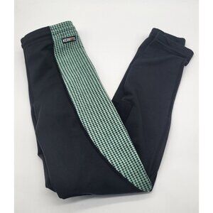 Kerrits Knee Patch Performance Tight Equestrian Pants Black Green Girl's XL